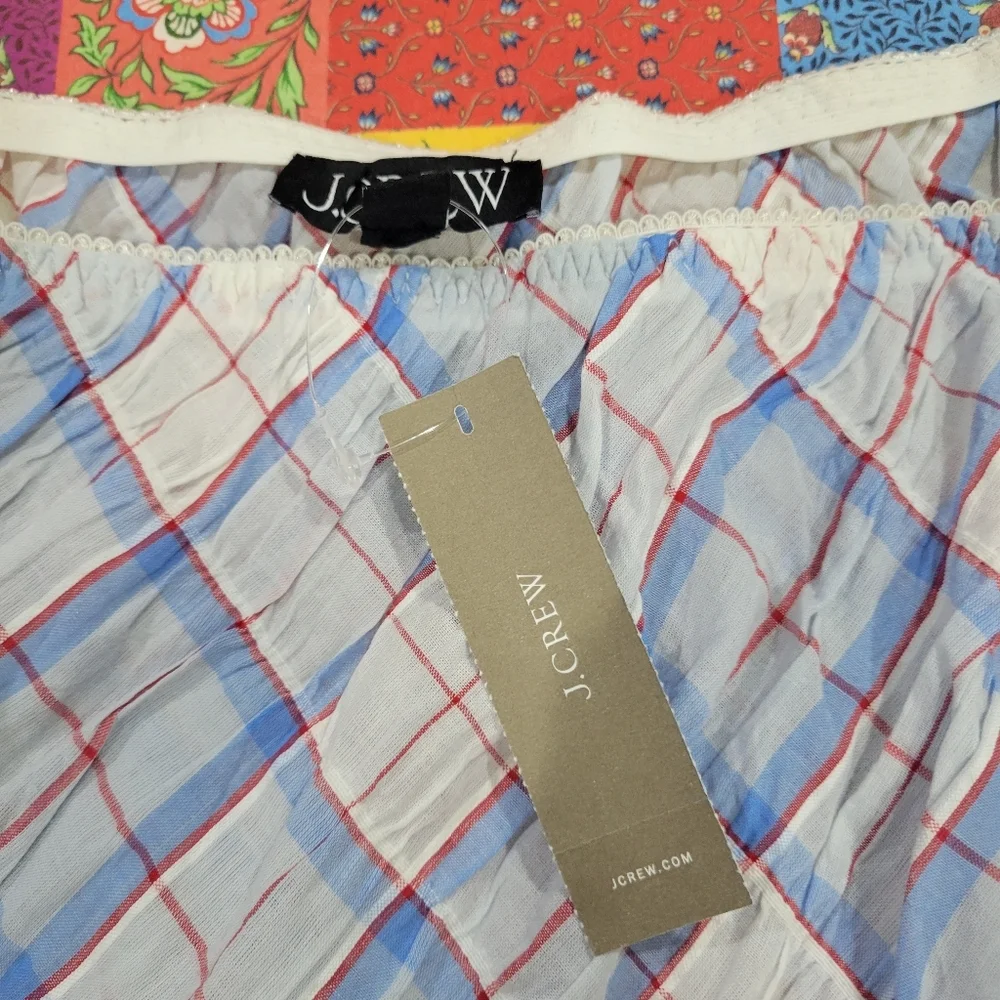 J Crew Pre-Crinkled Ruffle-trim Skirt Size L